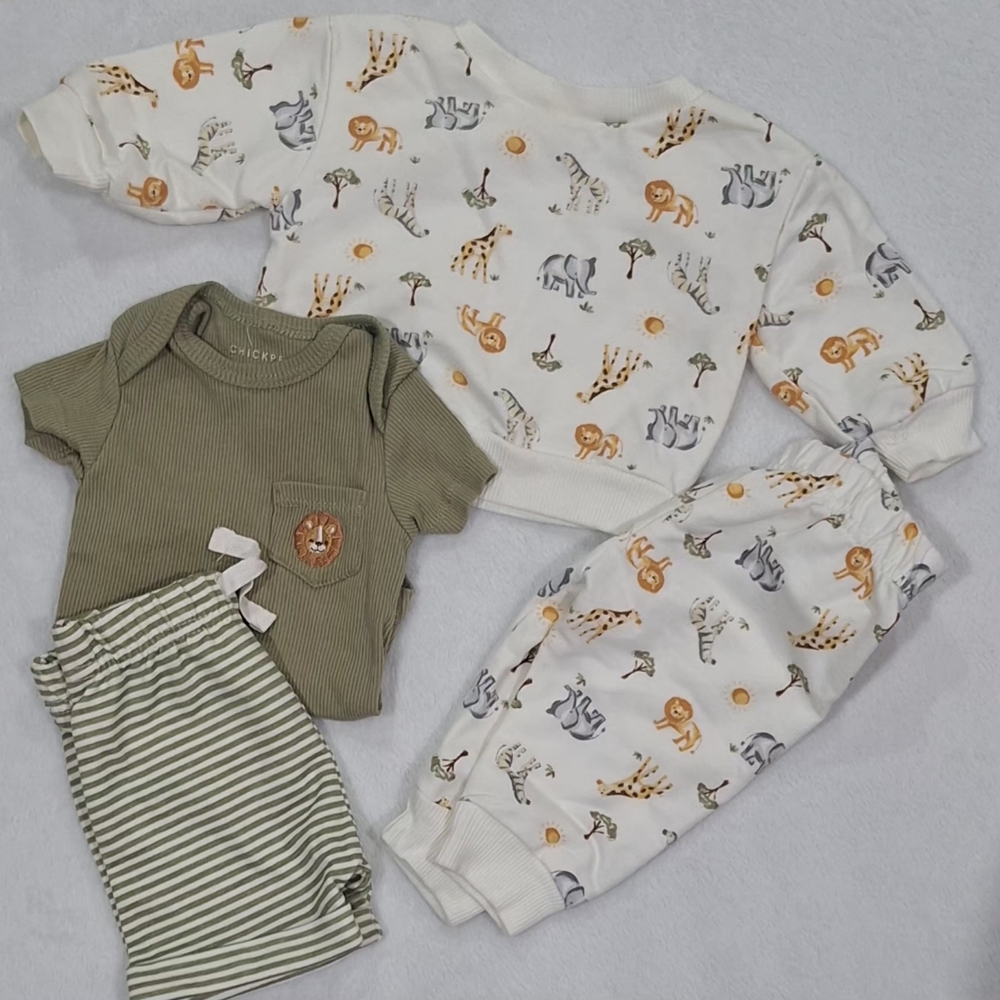 Baby Boy Safari Print Matching Set
